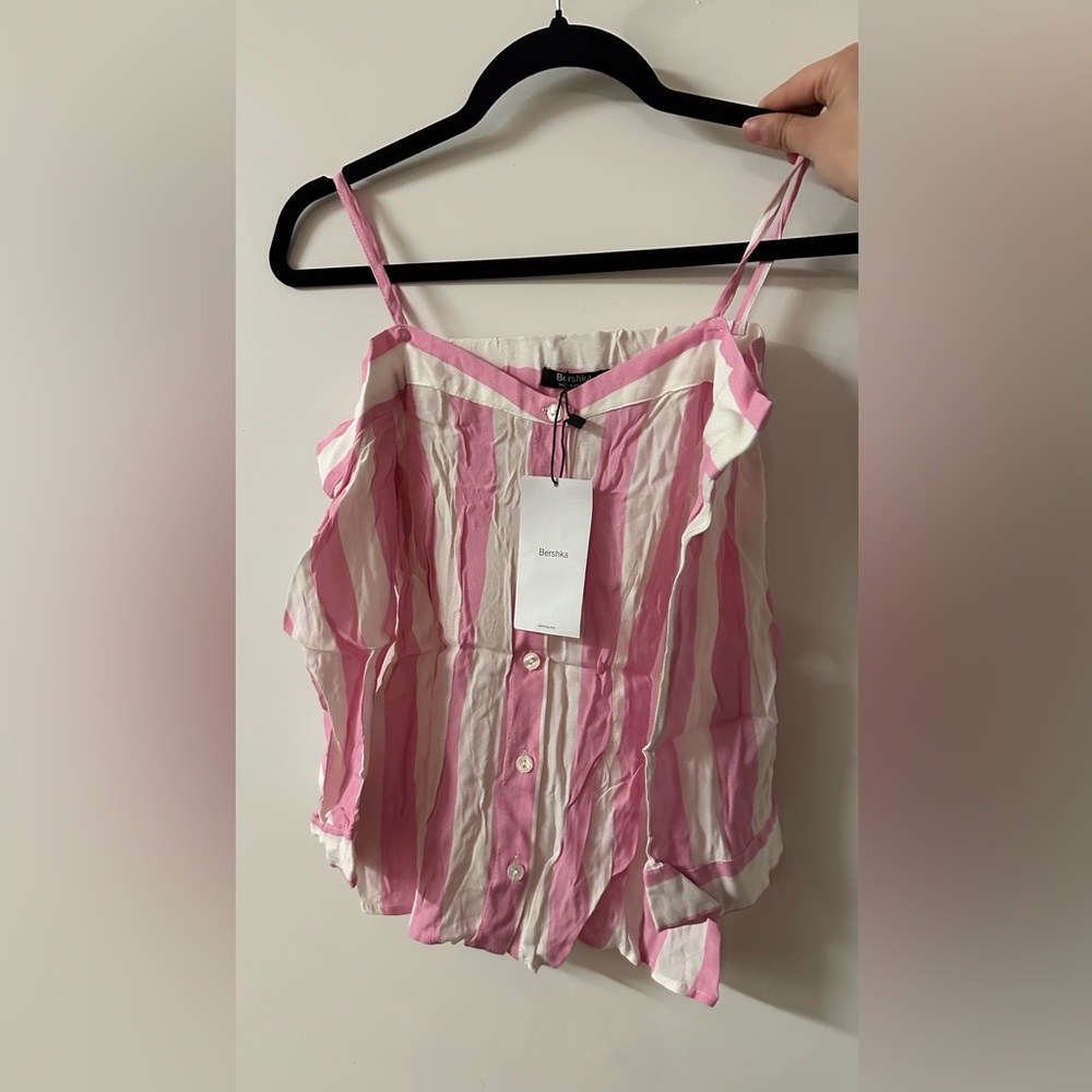 Bershka striped off the shoulder top